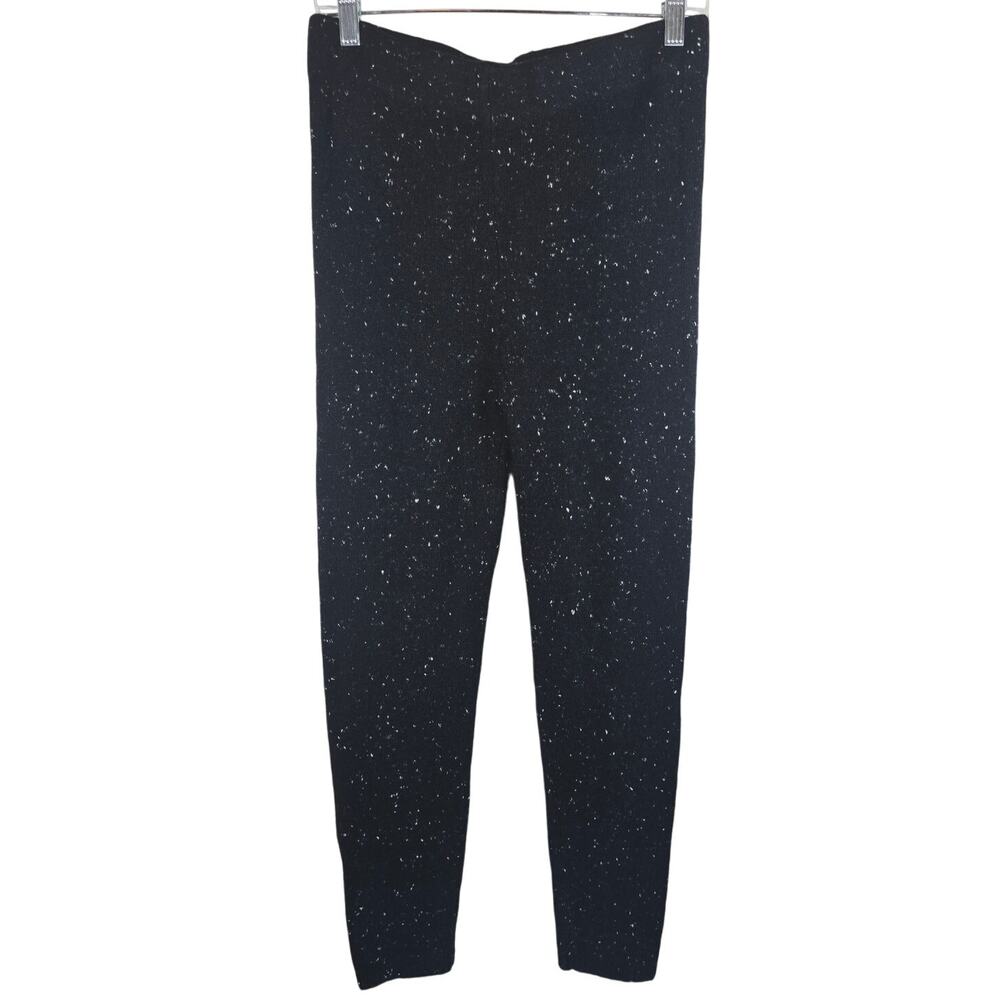 Zara Alpaca Wool Blend Black White Speckled Winter Warm Soft Pants L